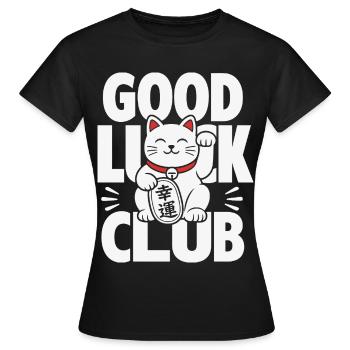 Good Luck Club Lucky Cat - Frauen T-Shirt - Schwarz - Vorne - AI Model Female 172 dark (172cm)