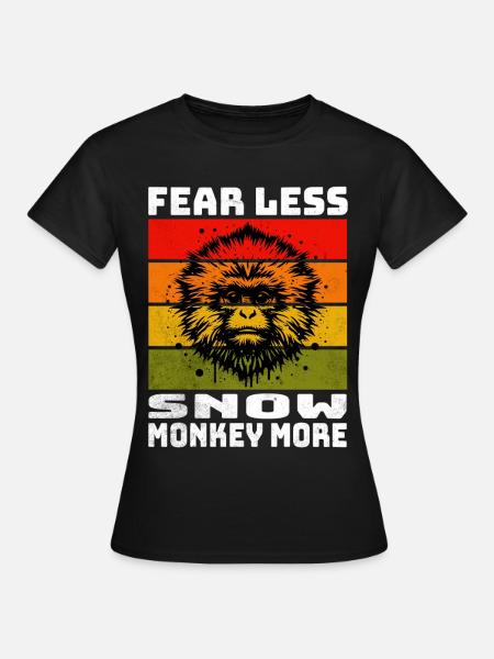 Snow Monkey Schneeaffe - Frauen T-Shirt - Schwarz