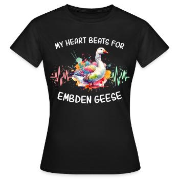 La ligne du cœur d’Emdengan - T-shirt Femme - noir - Devant - AI Model Female 172 dark (172cm)