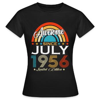 Juli 1956 Jahrgang Geburtstag Vintage Retro - Frauen T-Shirt - Schwarz - Vorne - AI Model Female 172 dark (172cm)