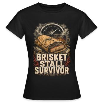 BBQ Competition Brisked Stall Survivor - Women's T-Shirt - black - Front - AI Model Female 172 dark (172cm)