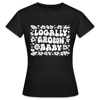 Bébé local grossesse drôle - T-shirt Femme - noir - Devant - AI Model Female 172 dark (172cm)