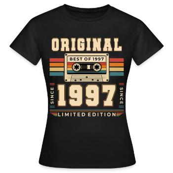 29e anniversaire Gift Man cassette Best of 1997 - T-shirt Femme - noir - Devant - AI Model Female 172 dark (172cm)