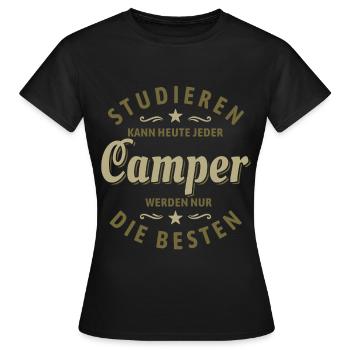 Studieren kann jeder | Camper Spruch - Frauen T-Shirt - Schwarz - Vorne - AI Model Female 172 dark (172cm)