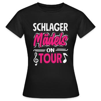 Schlager Mädels On Tour Konzert Festival - Frauen T-Shirt - Schwarz - Vorne - AI Model Female 172 dark (172cm)