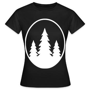 Silhouette forestière en ovale - T-shirt Femme - noir - Devant - AI Model Female 172 dark (172cm)