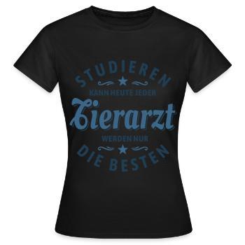 Studieren kann jeder - Tierarzt Spruch - Frauen T-Shirt - Schwarz - Vorne - AI Model Female 172 dark (172cm)