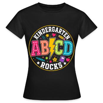 Kita AB/CD Rocks bunte Lernwelt - Frauen T-Shirt - Schwarz - Vorne - AI Model Female 172 dark (172cm)
