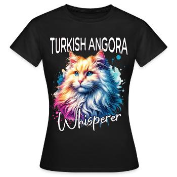 Chuchoteur de chats angora turc - T-shirt Femme - noir - Devant - AI Model Female 172 dark (172cm)