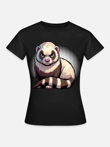 Frettchen Frettchenhalter Frettchenbesitzer - Frauen T-Shirt - Schwarz