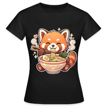 Kawaii Panda Ramen - Frauen T-Shirt - Schwarz - Vorne - AI Model Female 172 dark (172cm)