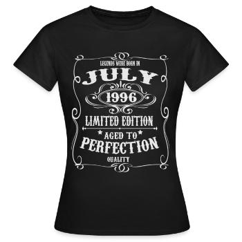 Legends were born in July 1996 - Women's T-Shirt - black - Front - AI Model Female 172 dark (172cm)
