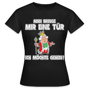 Königliche Spaßfigur mit Krone | bitte geh jetzt - Frauen T-Shirt - Schwarz - Vorne - AI Model Female 172 dark (172cm)