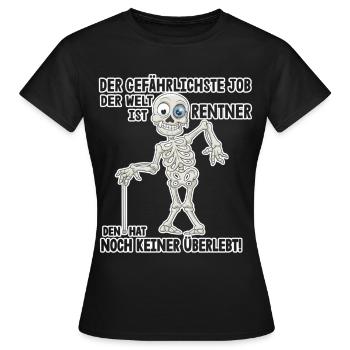 Gefährlichster Job Skeleton | Rentner, Pension - Frauen T-Shirt - Schwarz - Vorne - AI Model Female 172 dark (172cm)