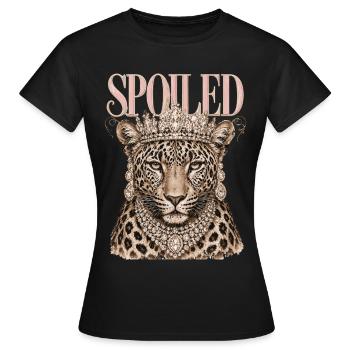 Verdorbene Leopardkronendiamanten | Design Queen - Frauen T-Shirt - Schwarz - Vorne - AI Model Female 172 dark (172cm)