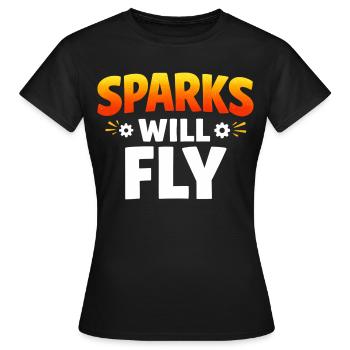 Sparks Will Fly motif for women and men - Women's T-Shirt - black - Front - AI Model Female 172 dark (172cm)
