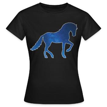 Pferd und Universum - Frauen T-Shirt - Schwarz - Vorne - AI Model Female 172 dark (172cm)