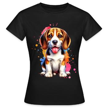 Cadeau Beagle - T-shirt Femme - noir - Devant - AI Model Female 172 dark (172cm)