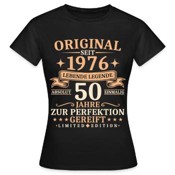 Geburtstag 50 Jahre Lebende Legende 1976 Jahrgang - Frauen T-Shirt - Schwarz - Vorne - AI Model Female 172 dark (172cm)