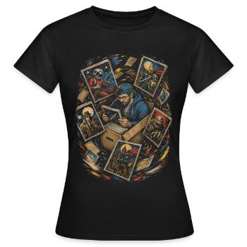 Comic Sammler - Frauen T-Shirt - Schwarz - Vorne - AI Model Female 172 dark (172cm)