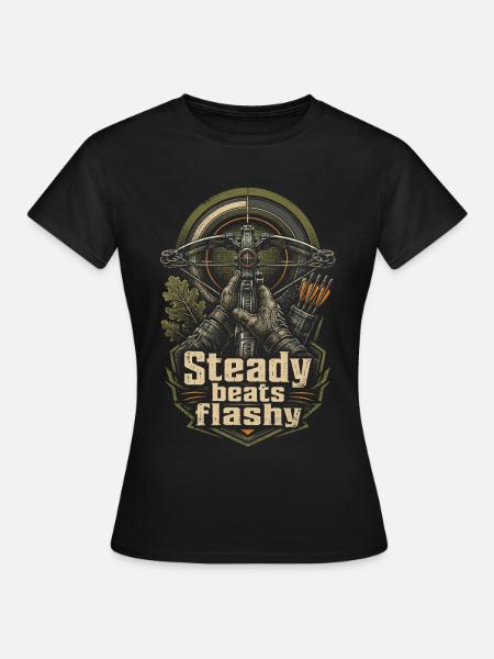 Armbrust Armbrustschütze Steady Beats Flashy - Frauen T-Shirt - Schwarz