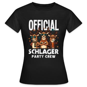 Official Schlager Party Crew Rentiere Festival - Frauen T-Shirt - Schwarz - Vorne - AI Model Female 172 dark (172cm)
