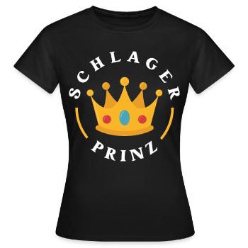 Schlager Prinz Krone Party Festival Konzert Outfit - Frauen T-Shirt - Schwarz - Vorne - AI Model Female 172 dark (172cm)