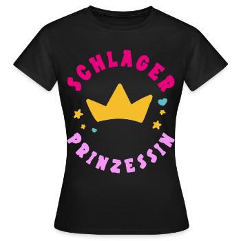Schlager Prinzessin Krone Party Festival Outfit - Frauen T-Shirt - Schwarz - Vorne - AI Model Female 172 dark (172cm)
