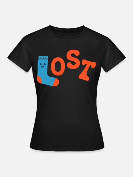 Verlorene Socke - Frauen T-Shirt - Schwarz