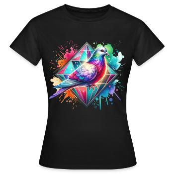 Diamond Dove Motif - Women's T-Shirt - black - Front - AI Model Female 172 dark (172cm)