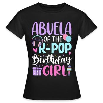 Abuela de la fille d’anniversaire K-Pop - T-shirt Femme - noir - Devant - AI Model Female 172 dark (172cm)