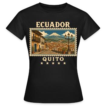 Ecuador Quito Vintage Reisemarke - Frauen T-Shirt - Schwarz - Vorne - AI Model Female 172 dark (172cm)