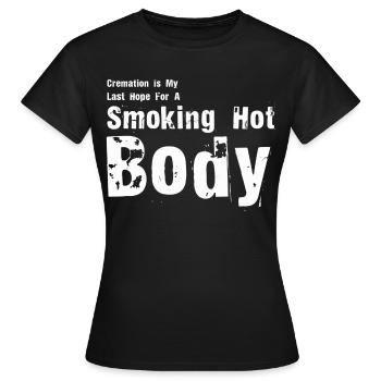 Typographie du corps brûlant - T-shirt Femme - noir - Devant - AI Model Female 172 dark (172cm)