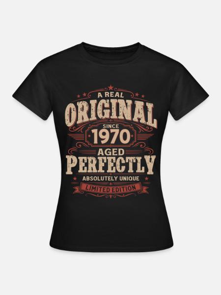 56. Geburtstag Geschenk Mann Original Vintage 1970 - Frauen T-Shirt - Schwarz