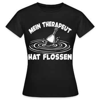 Angler Humor - Frauen T-Shirt - Schwarz - Vorne - AI Model Female 172 dark (172cm)