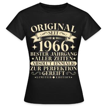 Vintage 1966 Jahrgang Geburtstag Retro - Frauen T-Shirt - Schwarz - Vorne - AI Model Female 172 dark (172cm)