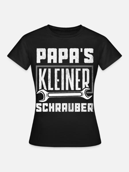 Papas Kleiner Schrauber Auto Werkstatt Kinder - Frauen T-Shirt - Schwarz