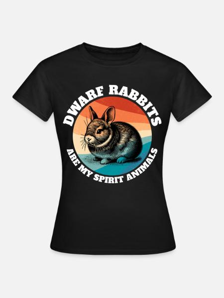 Lustige Zwergkaninchen Sprüche - Frauen T-Shirt - Schwarz