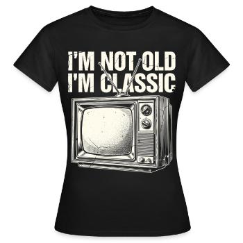 T-shirt nostalgique classique de la télévision - T-shirt Femme - noir - Devant - AI Model Female 172 dark (172cm)