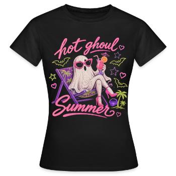 Goule Brûlante Été Halloween Fantôme d’été - T-shirt Femme - noir - Devant - AI Model Female 172 dark (172cm)