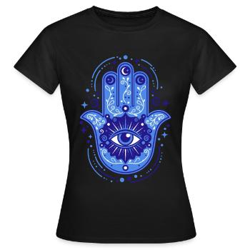 Spiritualität Meditation Heiliges Geometrie-Symbol - Frauen T-Shirt - Schwarz - Vorne - AI Model Female 172 dark (172cm)