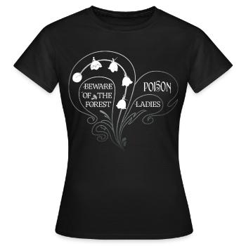Beauté Blanche Vénéneuse - Millésime du Muguet-de-Vallée - T-shirt Femme - noir - Devant - AI Model Female 172 dark (172cm)