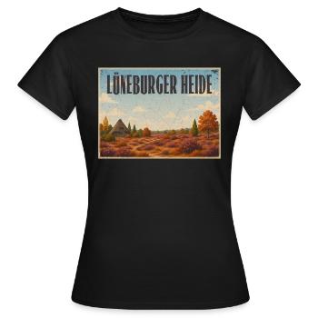 Lüneburger Heide - Frauen T-Shirt - Schwarz - Vorne - AI Model Female 172 dark (172cm)