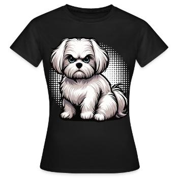Malteser Propriétaire Maltese Lovers - T-shirt Femme - noir - Devant - AI Model Female 172 dark (172cm)
