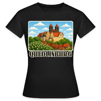 Quedlinburg - Frauen T-Shirt - Schwarz - Vorne - AI Model Female 172 dark (172cm)