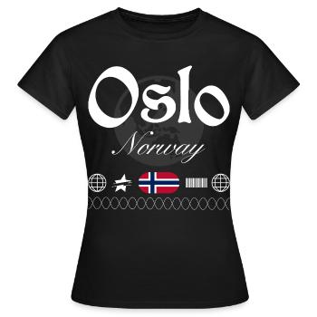 Souvenir de voyage Oslo Norway Streetwear - T-shirt Femme - noir - Devant - AI Model Female 172 dark (172cm)