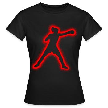 Boxe sportive Boxer Enfants Femmes Filles Box - T-shirt Femme - noir - Devant - AI Model Female 172 dark (172cm)