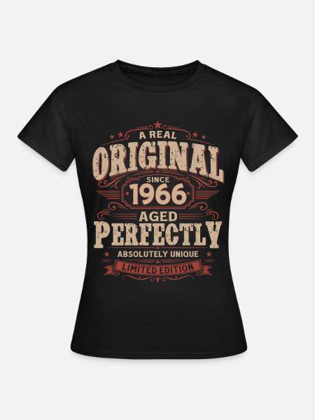 60. Geburtstag Geschenk Mann Original Vintage 1966 - Frauen T-Shirt - Schwarz