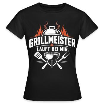 Grillmeister - Läuft bei mir! - Frauen T-Shirt - Schwarz - Vorne - AI Model Female 172 dark (172cm)