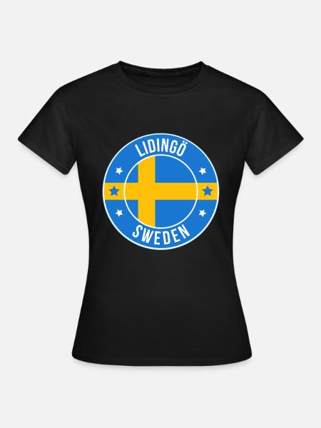 Lidingö Sweden Round Patch Emblem - Women's T-Shirt - black